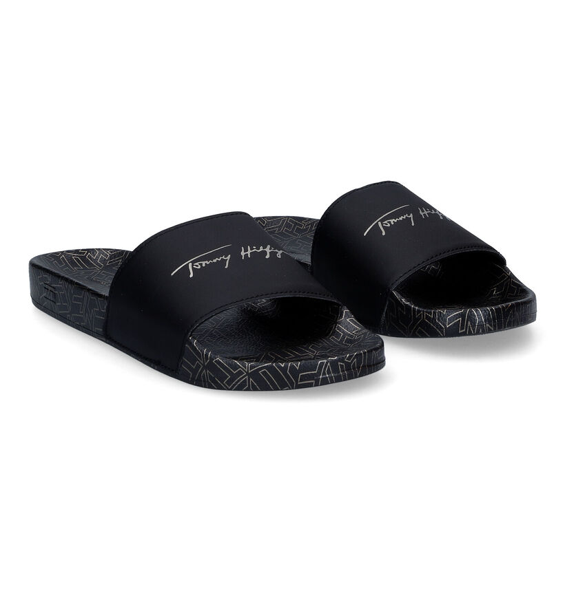 TH Tommy Metallic Nu-pieds en Noir pour femmes (304013)