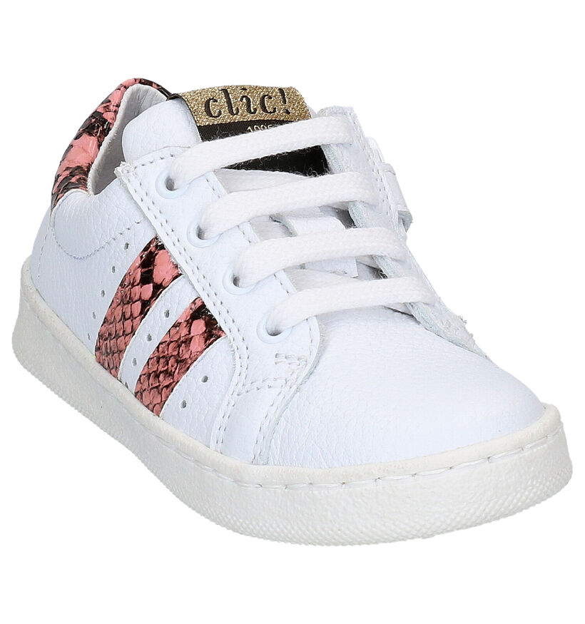 Clic! Witte Lage Sneakers in leer (270510)