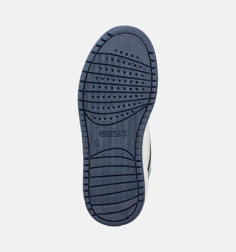 Geox Washiba Baskets hautes en Blanc/Gris pour garçons (361929) - pour semelles orthopédiques