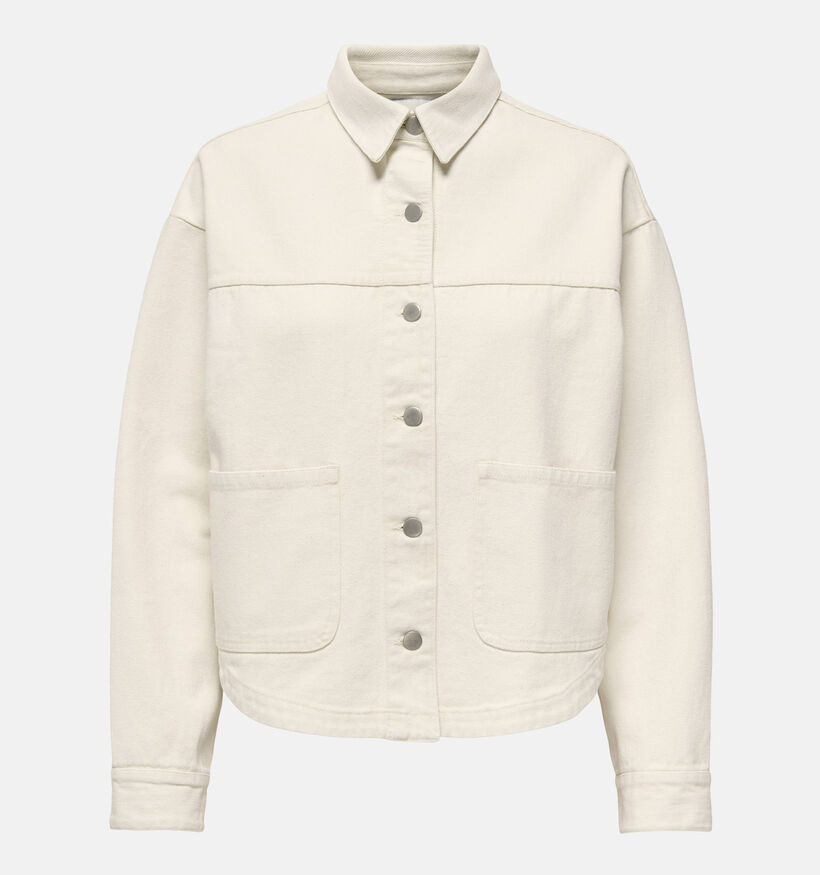 JDY Noma Shacket Manteau court en Ecru pour femmes (370058)