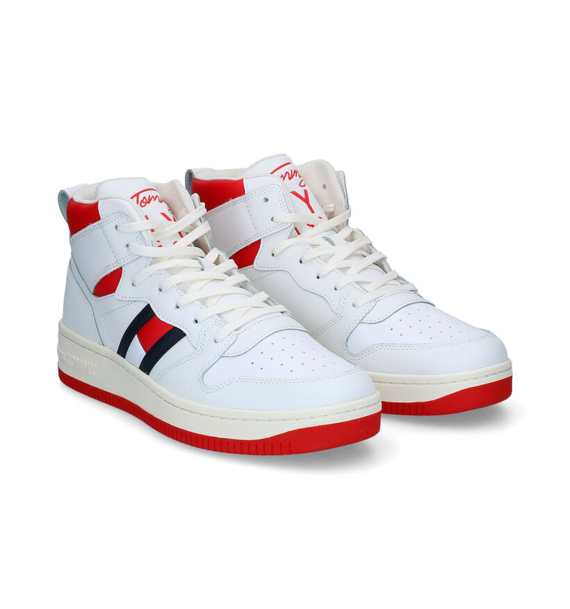 Tommy Hilfiger Witte Hoge Sneakers in leer (296043)