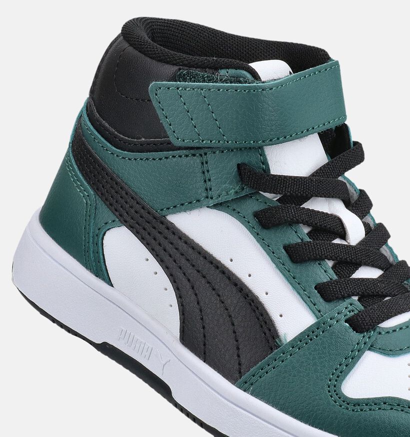Puma Rebound Slam Mid Groene/Zwarte Hoge Sneakers voor jongens (375576) - geschikt voor steunzolen
