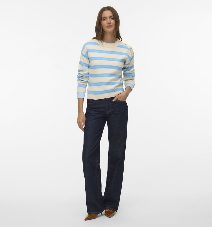 Vero Moda Gold Stripe Beige/Blauwe Trui voor dames (377266)