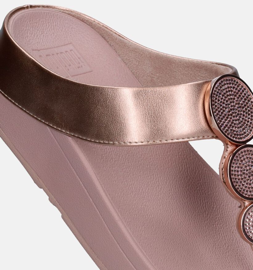 FitFlop Halo Bead-Circle Metallic Tongs en Rose pour femmes (336976)