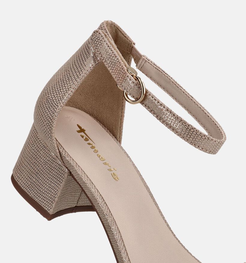 Tamaris Sandales &agrave; talons en Or pour femmes (371700)