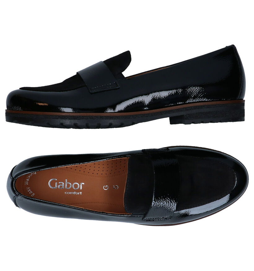 Gabor Easy Walking Zwarte Loafers in daim (282274)