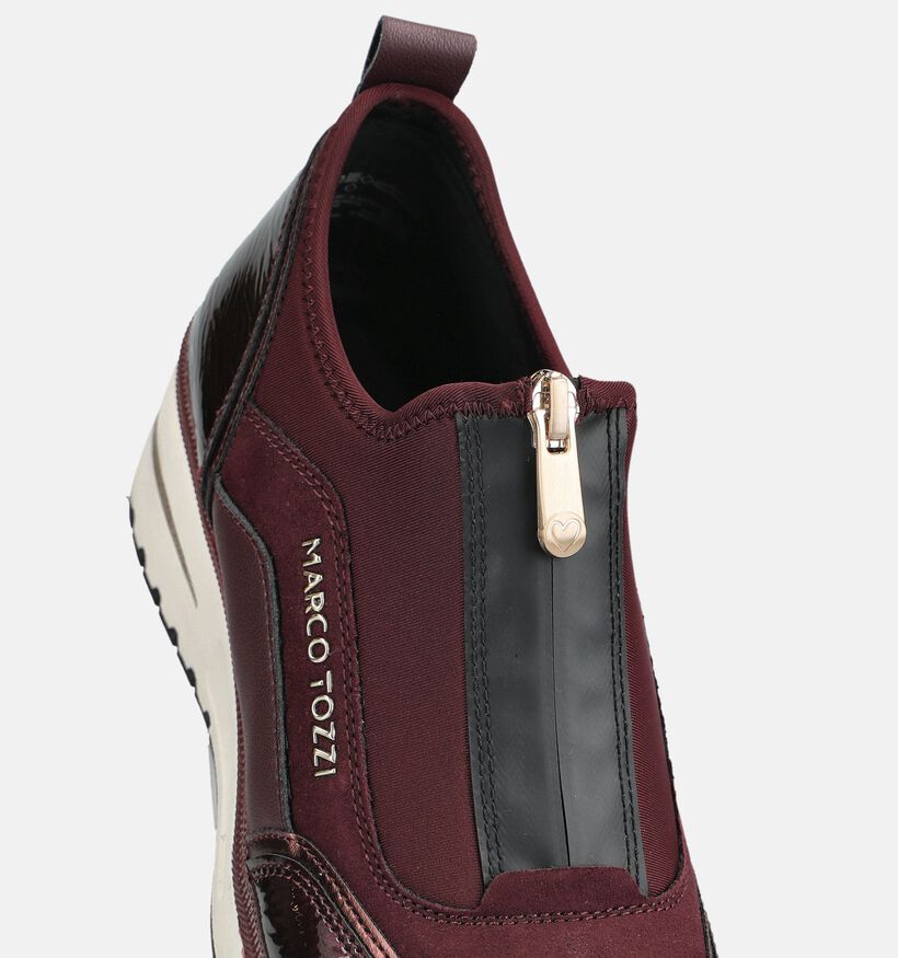 Marco Tozzi Wedge Chaussures plates en Bordeaux pour femmes (376572) - pour semelles orthop&eacute;diques