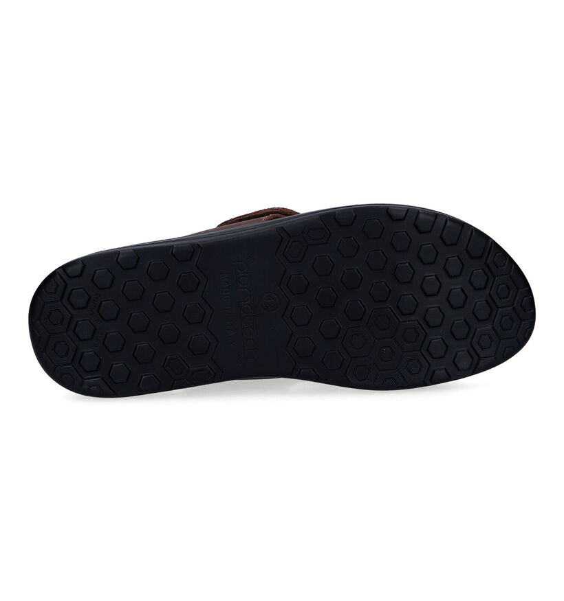 Fly Flot Bruine Slippers in leer (310581)