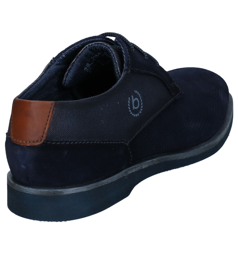 Bugatti Blauwe Geklede Veterschoenen in nubuck (293629)