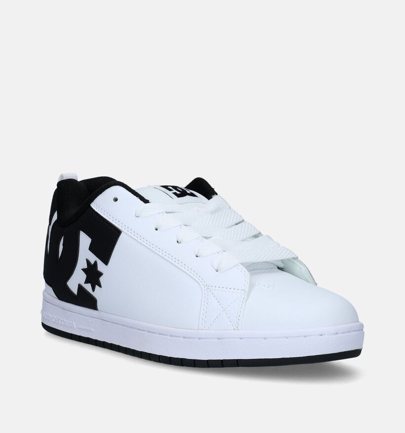 DC Shoes Court Graffik Baskets de skate en Blanc pour hommes (343826) - pour semelles orthopédiques