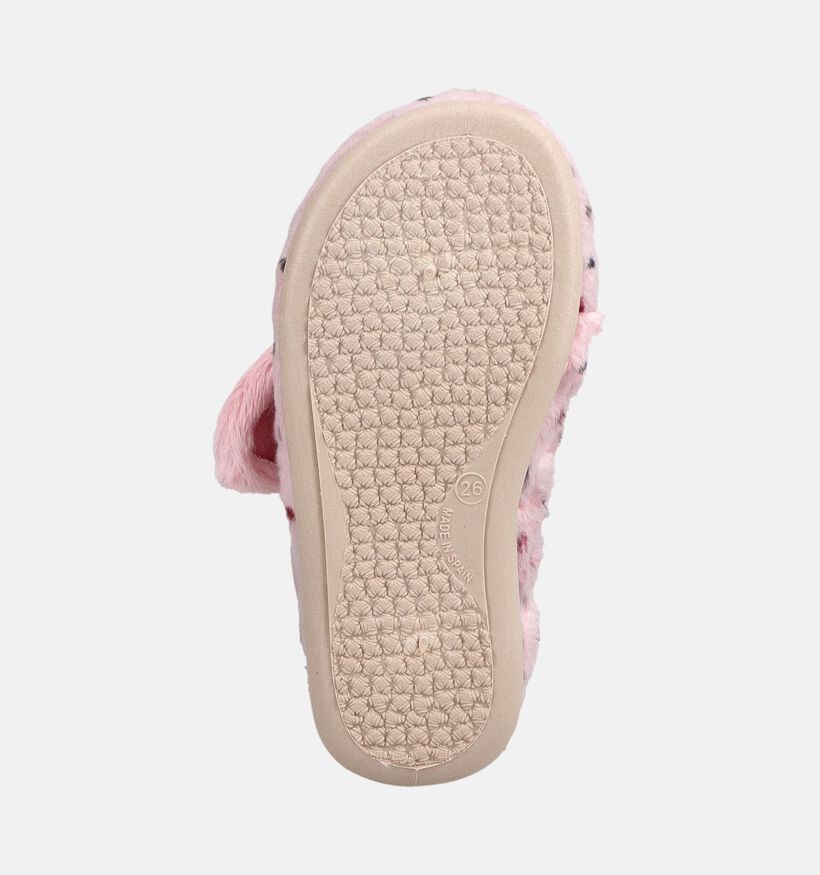 Milo & Mila Pantoufles en Rose pour filles (381135) - pour semelles orthop&eacute;diques