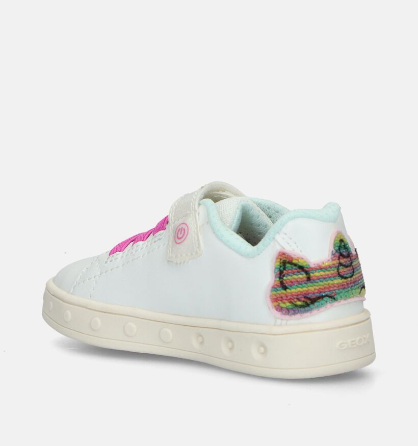 Geox Skylin Witte Sneakers met unicorn voor meisjes (335795) - geschikt voor steunzolen