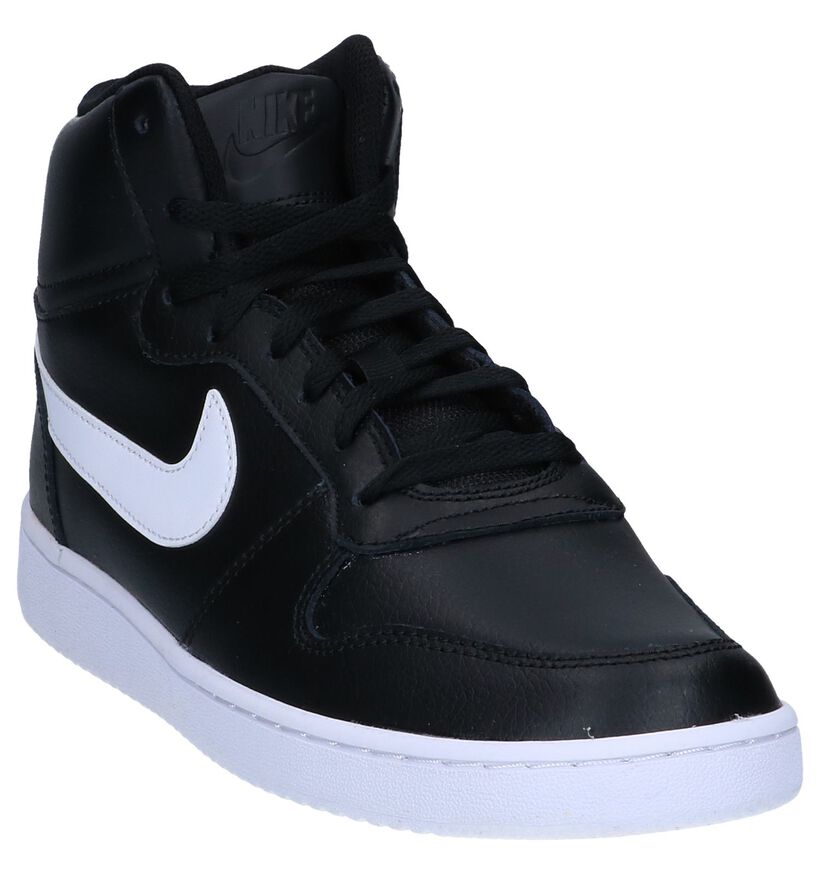 Zwarte Sneakers Nike Ebernon Mid in kunstleer (250336)