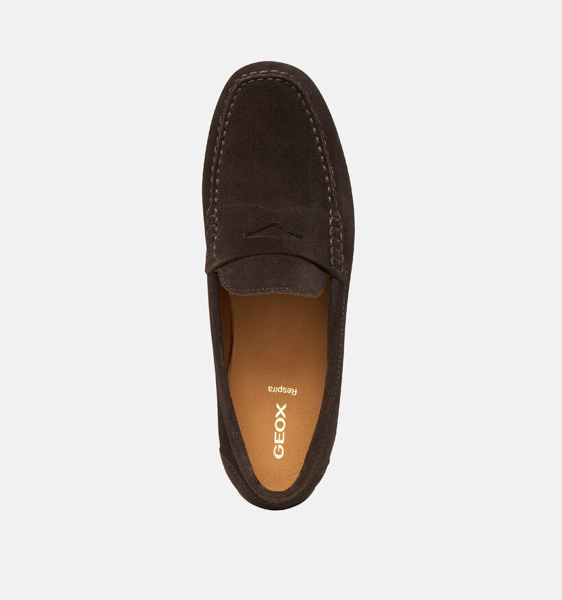 Geox Loafers en Brun fonc&eacute; pour hommes (369113) - pour semelles orthop&eacute;diques