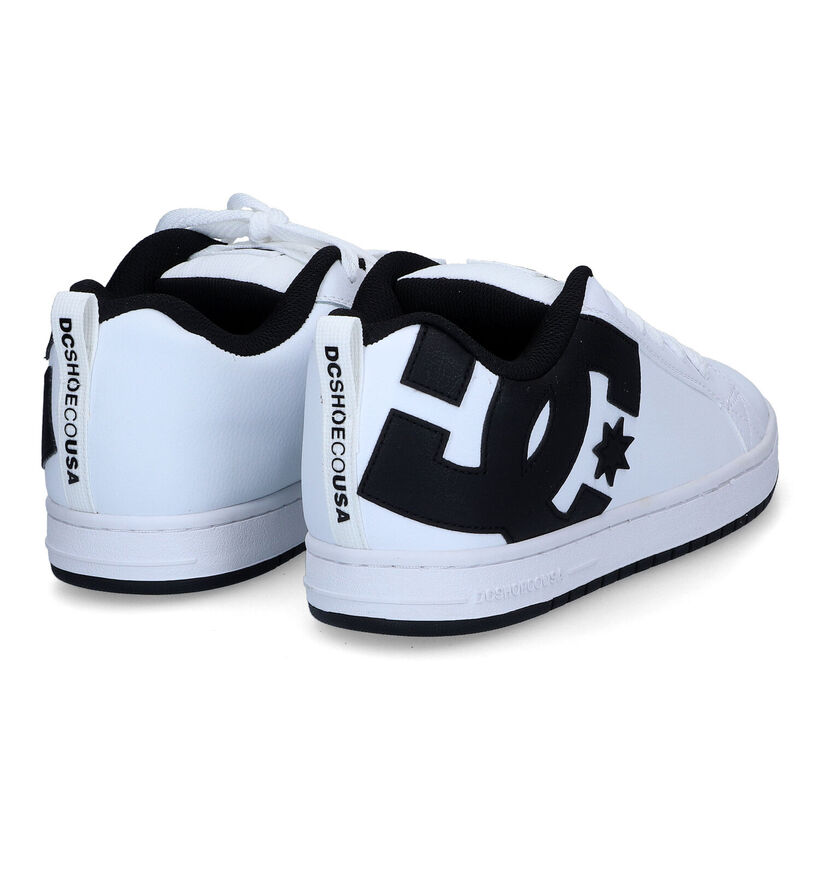 DC Shoes Court Graffik Baskets en Blanc en cuir (303237)