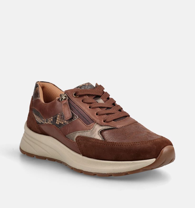 Gabor Comfort Donkerbruine Schoenen met Veter en Rits voor dames (376977) - geschikt voor steunzolen