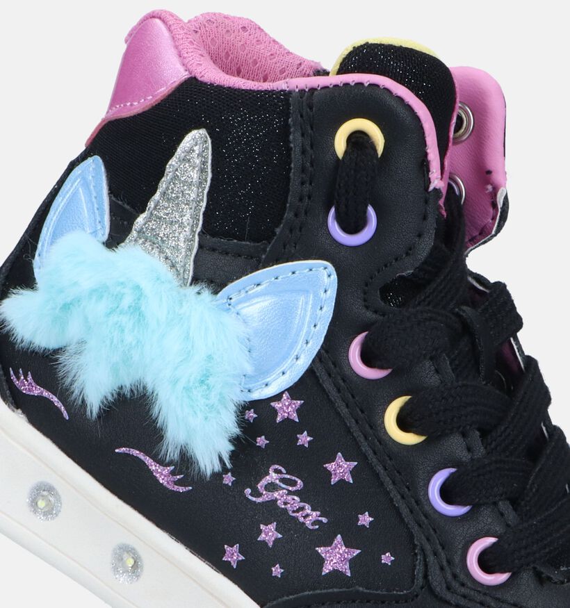 Geox Skylin Zwarte Sneakers Met Lichtjes voor meisjes (329951) - geschikt voor steunzolen