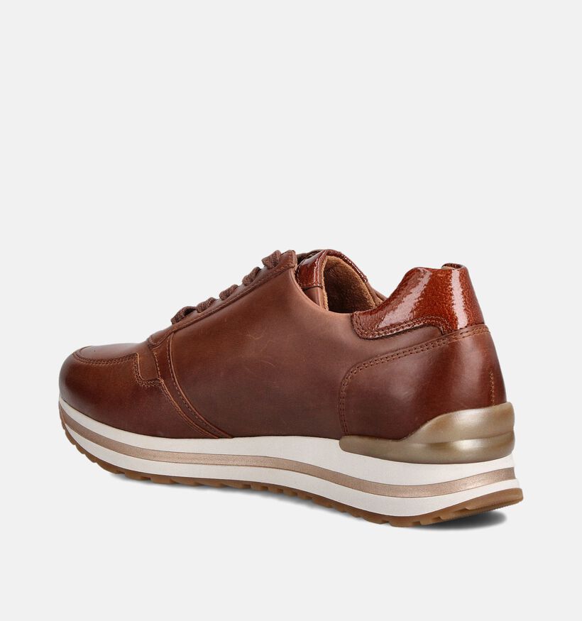 Gabor Cognac Sneakers met Veter en Rits voor dames (360316) - geschikt voor steunzolen