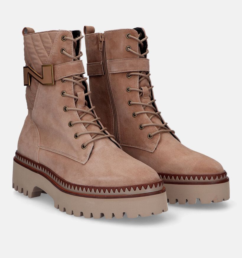 Nathan-Baume Boots à lacets en Camel pour femmes (332398)