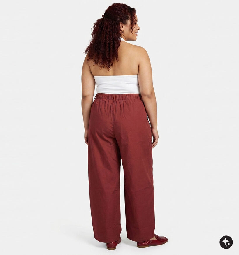 Vero Moda Curve Taylor Bordeaux Barrel Geklede Broek voor dames (382264)