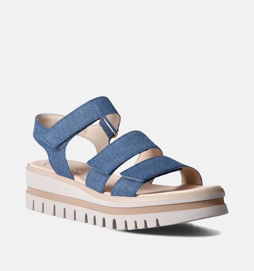 Gabor Best Fitting Sandales avec Talon Compensé en Bleu pour femmes (355081)