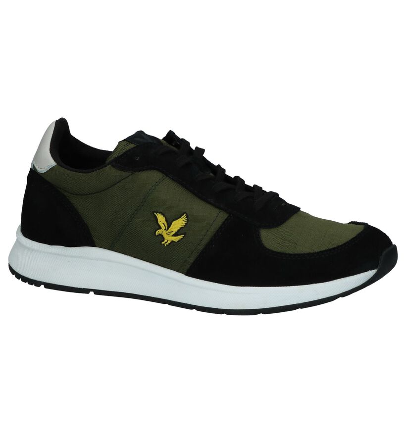 Lyle & Scott Baskets basses en Vert kaki en daim (232158)