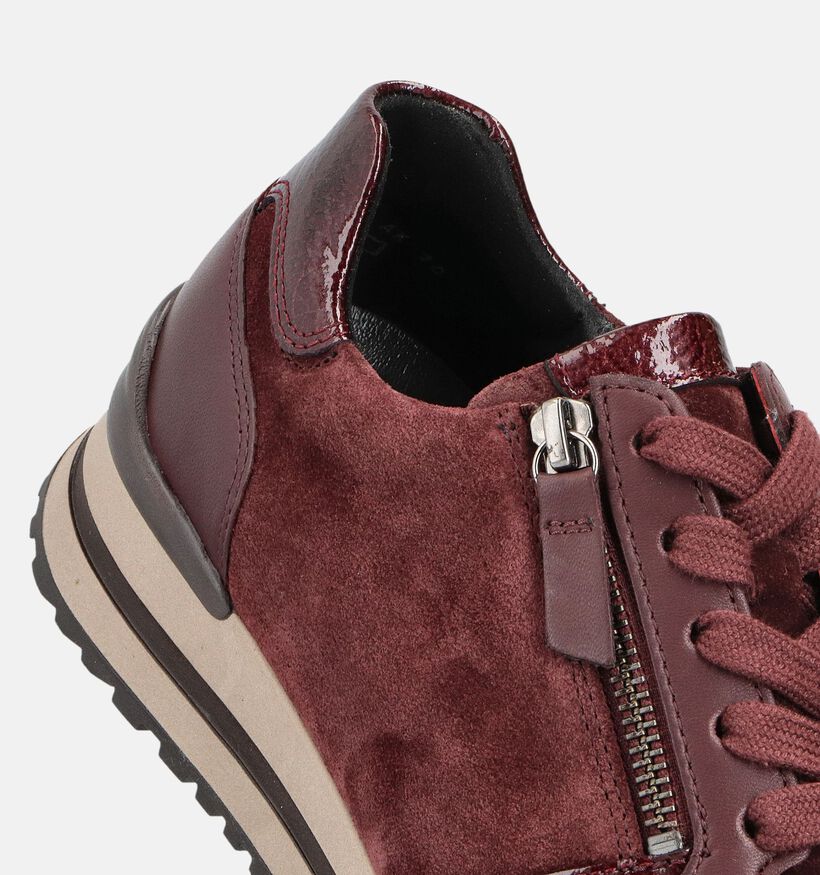 Gabor Bordeaux Sneakers Breed voor dames (360317) - geschikt voor steunzolen