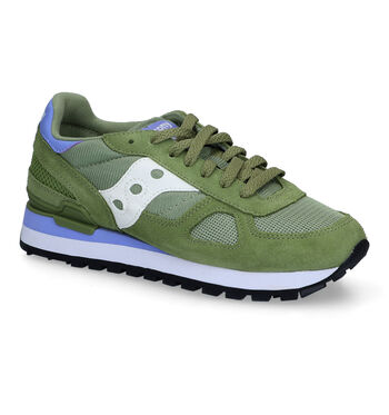 Saucony Shadow Sneakers Taupe/Paars/Groen