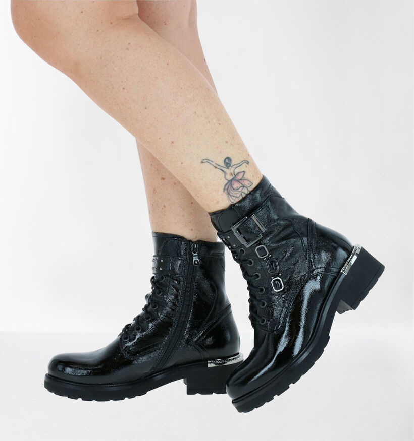 NeroGiardini Boots à lacets en Noir en verni (284016)