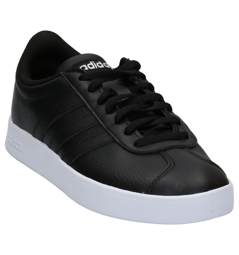 adidas VL Court 2.0 Zwarte Sneakers in kunstleer (252576)