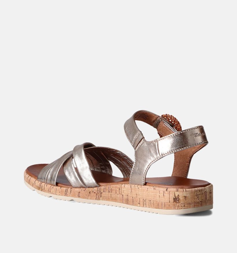 Tamaris Sandales avec talon compensé en Bronze pour femmes (354362)