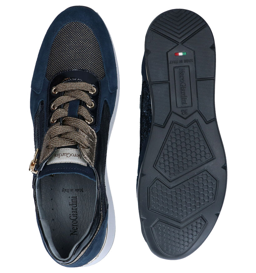 NeroGiardini Blauwe Sneakers in daim (278973)