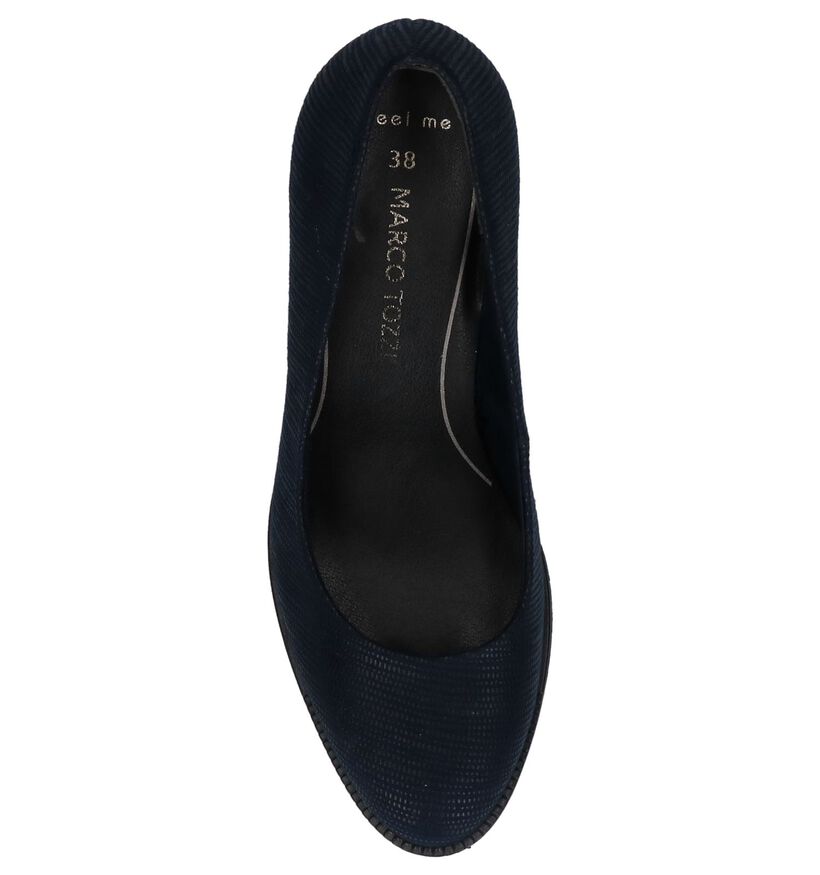 Marco Tozzi Escarpins classique en Bleu foncé en textile (226296)