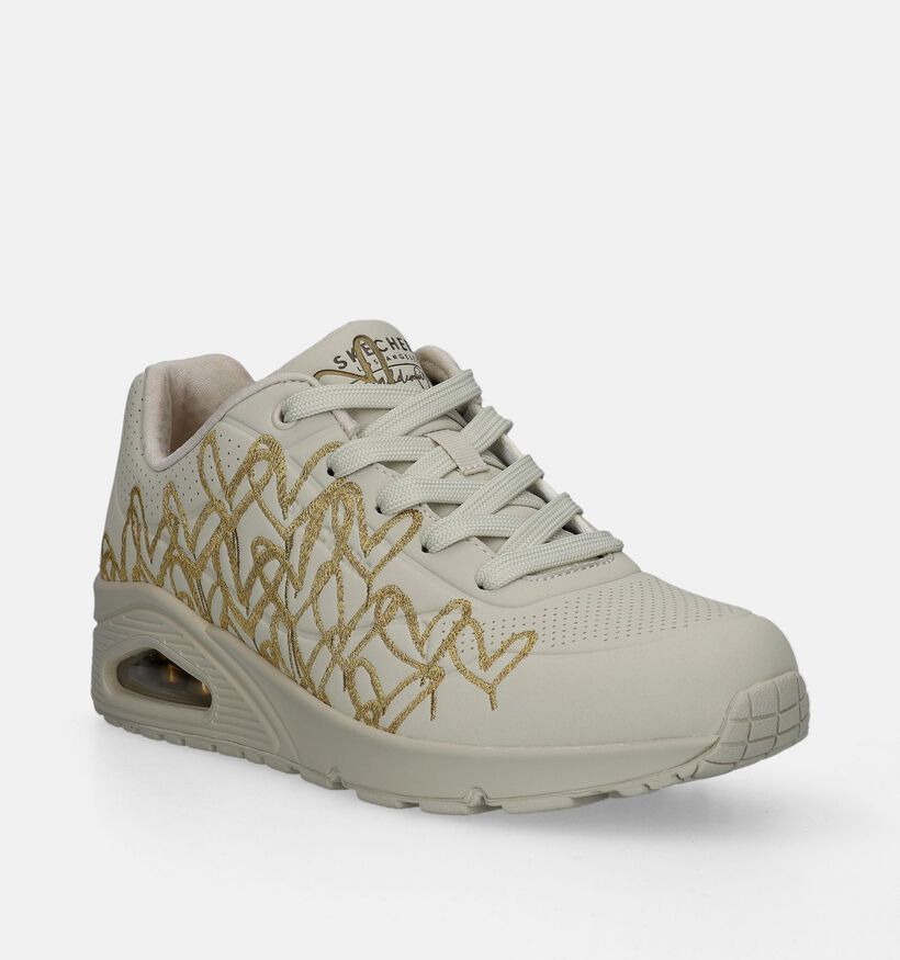 Skechers Uno Golden Heart Baskets en Beige pour femmes (345156)