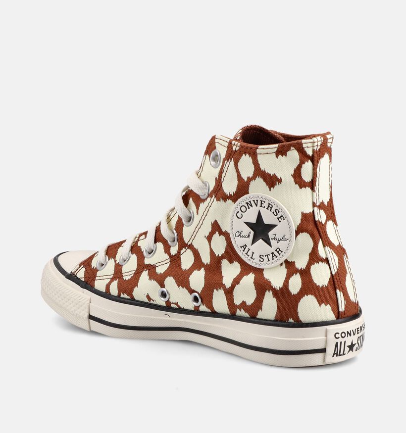 Converse Chuck Taylor All Star Cow Print Bruine Sneakers voor dames (368485) - geschikt voor steunzolen