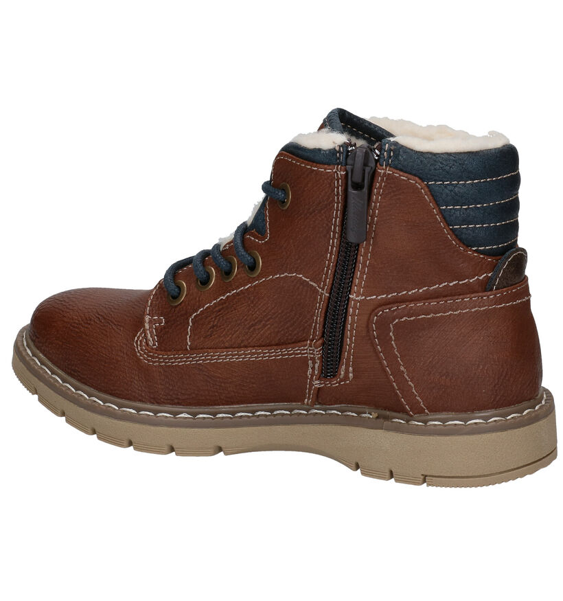 Mustang Cognac Boots in kunstleer (277438)