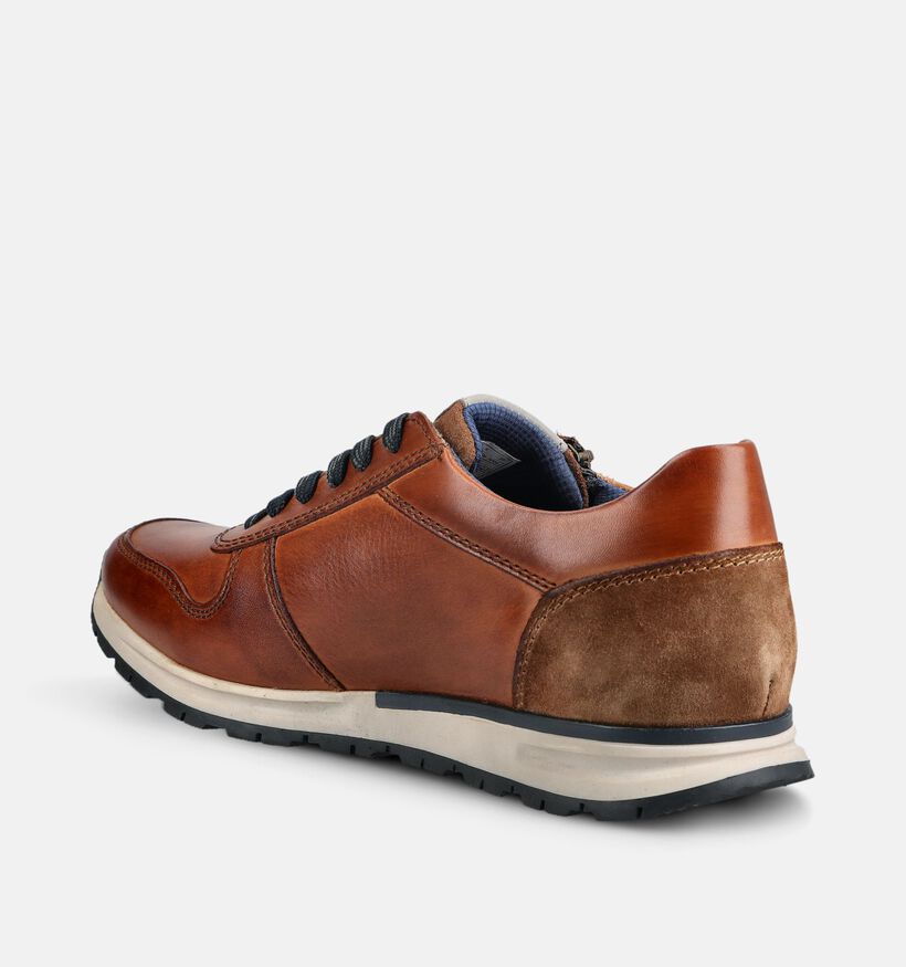 Bugatti Stranger Cognac Schoenen met Veter en Rits voor heren (375968) - geschikt voor steunzolen