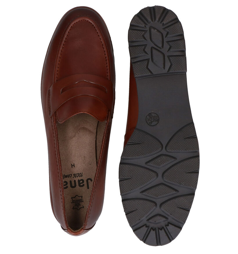 Jana Cognac Loafers in leer (280897)