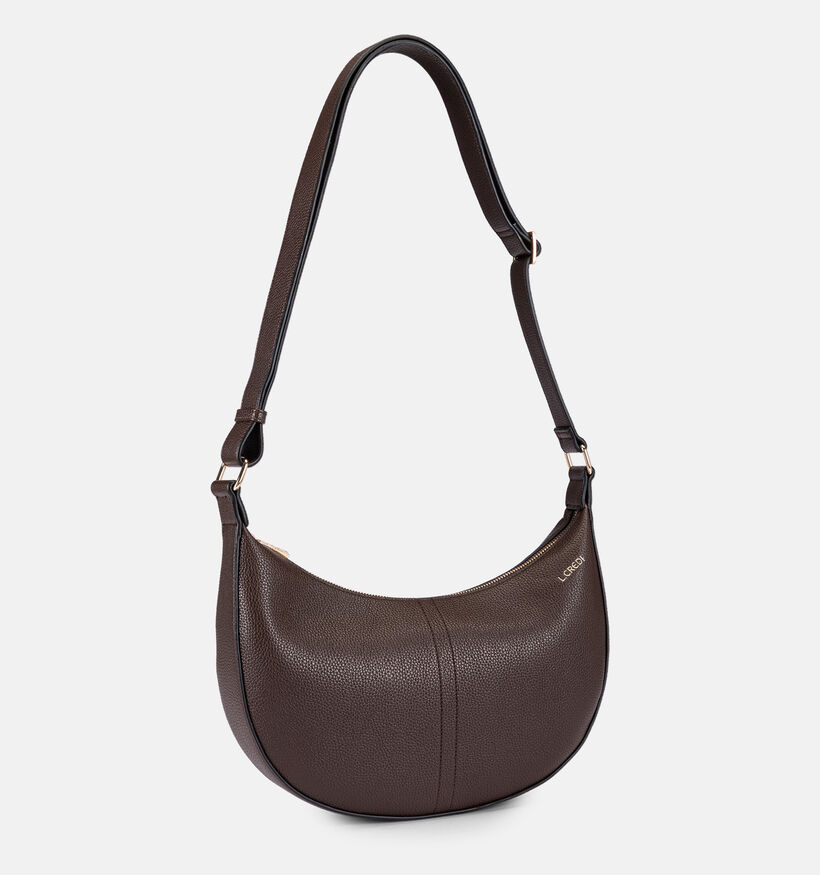 L.Credi Satine Sac port&eacute; crois&eacute; en Brun fonc&eacute; pour femmes (379598)