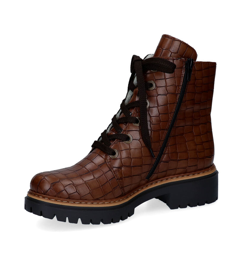 Rieker Boots à lacets en Cognac en simili cuir (299392)