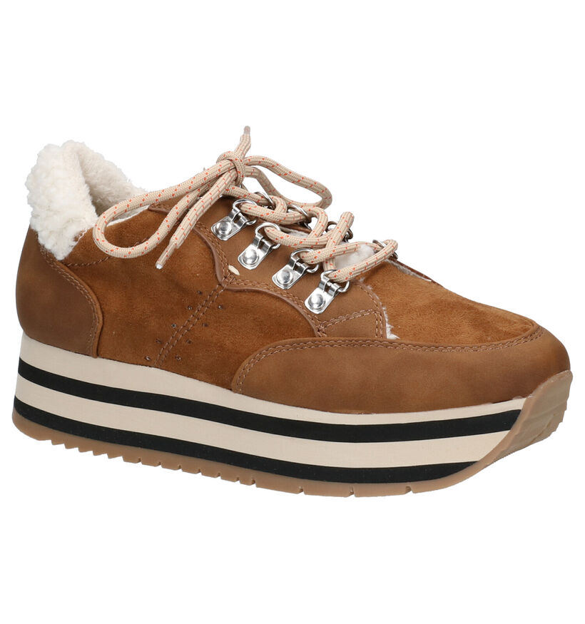 Youh! Cognac Veterschoenen in stof (255760)
