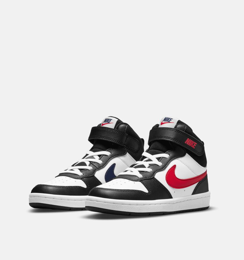Nike Court Borough Mid Zwarte Sneakers voor jongens (377282)
