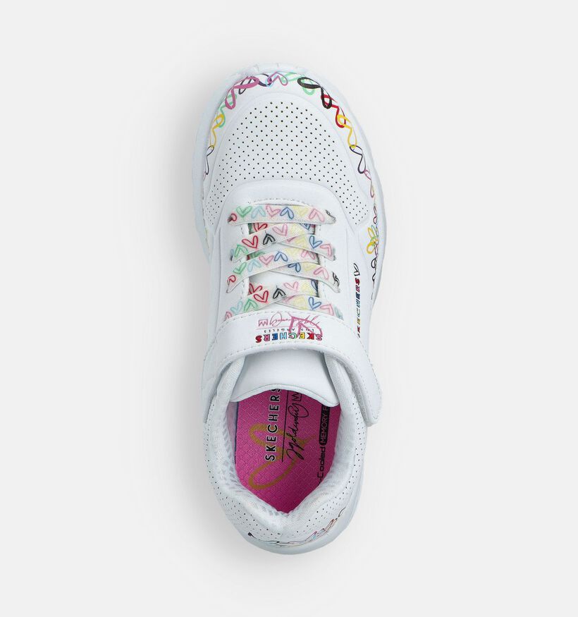 Skechers Uno Lite Witte Sneakers voor meisjes (360950) - geschikt voor steunzolen