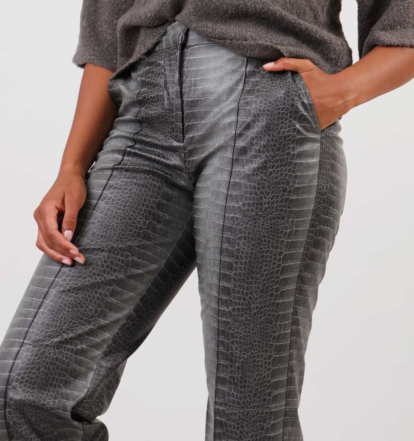 Minus Lilu Grijze Geklede broek voor dames (348254)
