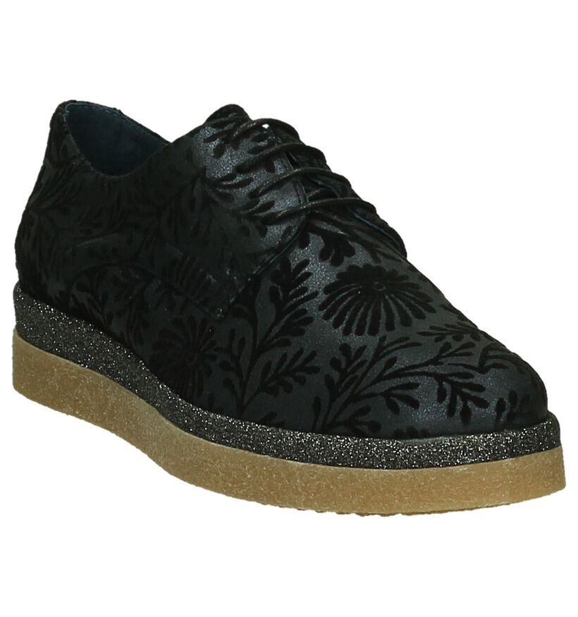 Humat Chaussures à lacets en Bleu foncé en textile (204362)