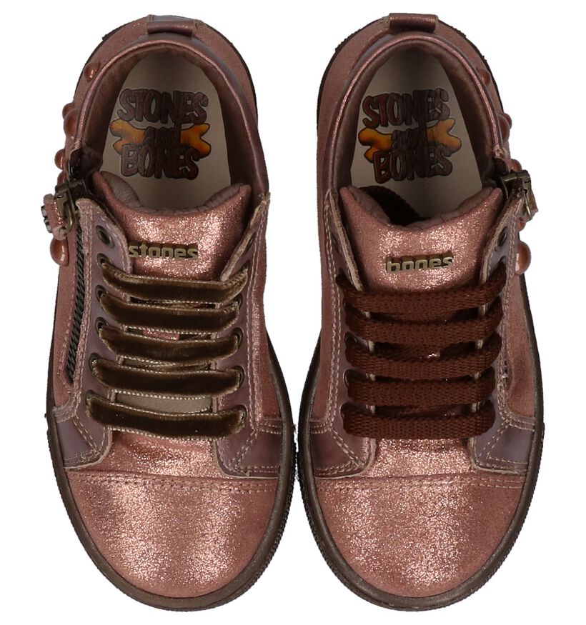 STONES and BONES Chaussures hautes en Or rose en cuir (223368)
