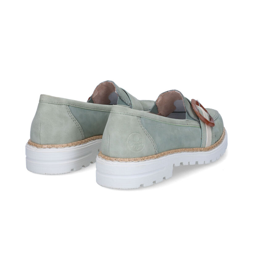 Rieker Groene Mocassins in kunstleer (302822)