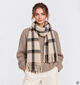 Laurent David Beige/Bruine Sjaal met Franjes voor dames (382907)