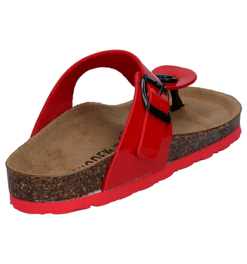 Biomodex Rode Teenslippers in kunstleer (284504)