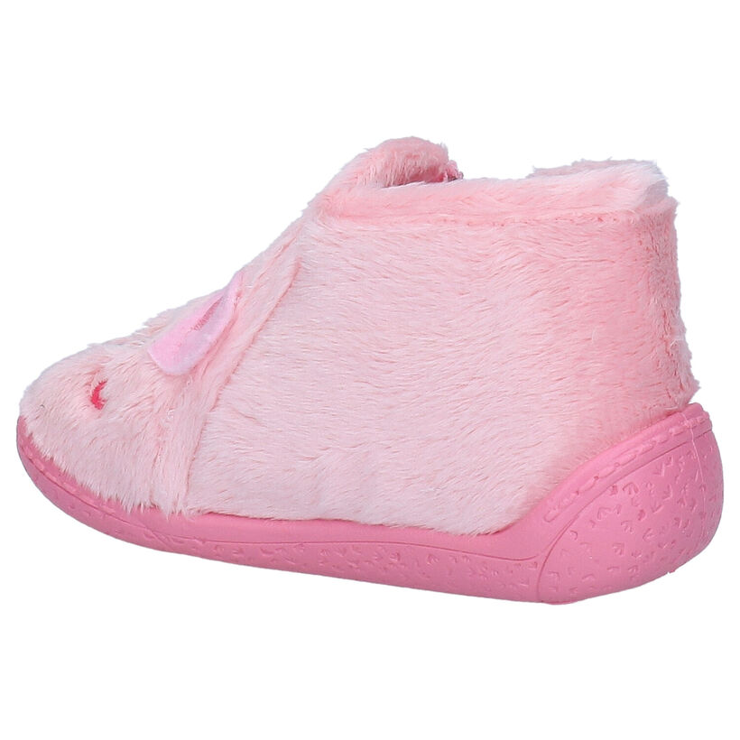 Milo & Mila Roze Pantoffels in stof (281573)